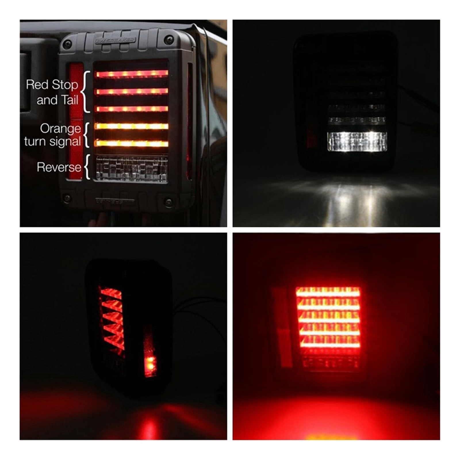 Halo Angel Eye 105W 7" Reflektor LED & amp; Tylne tylne światło hamowania LED & 4'' Światła przeciwmgielne kompatybilne z Jeepem Wranglerem JK(USA VERSION)