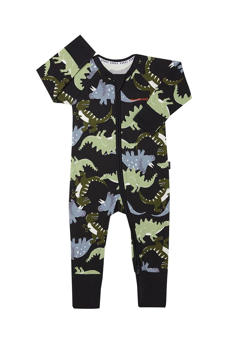 BondsBaby Zippy Wondersuit - Dinosaur Explore Black, 2-3 years, Print L8r