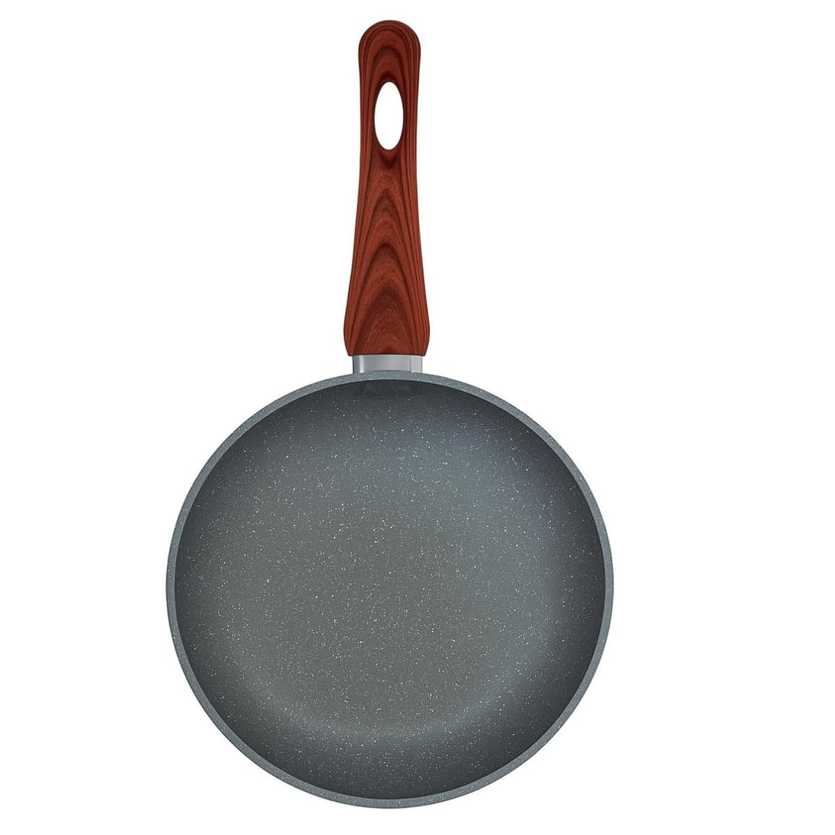 Frigideira Antiaderente 24cm Com Revestimento Cerâmico, Grantino, Cabo de Madeira, Alta