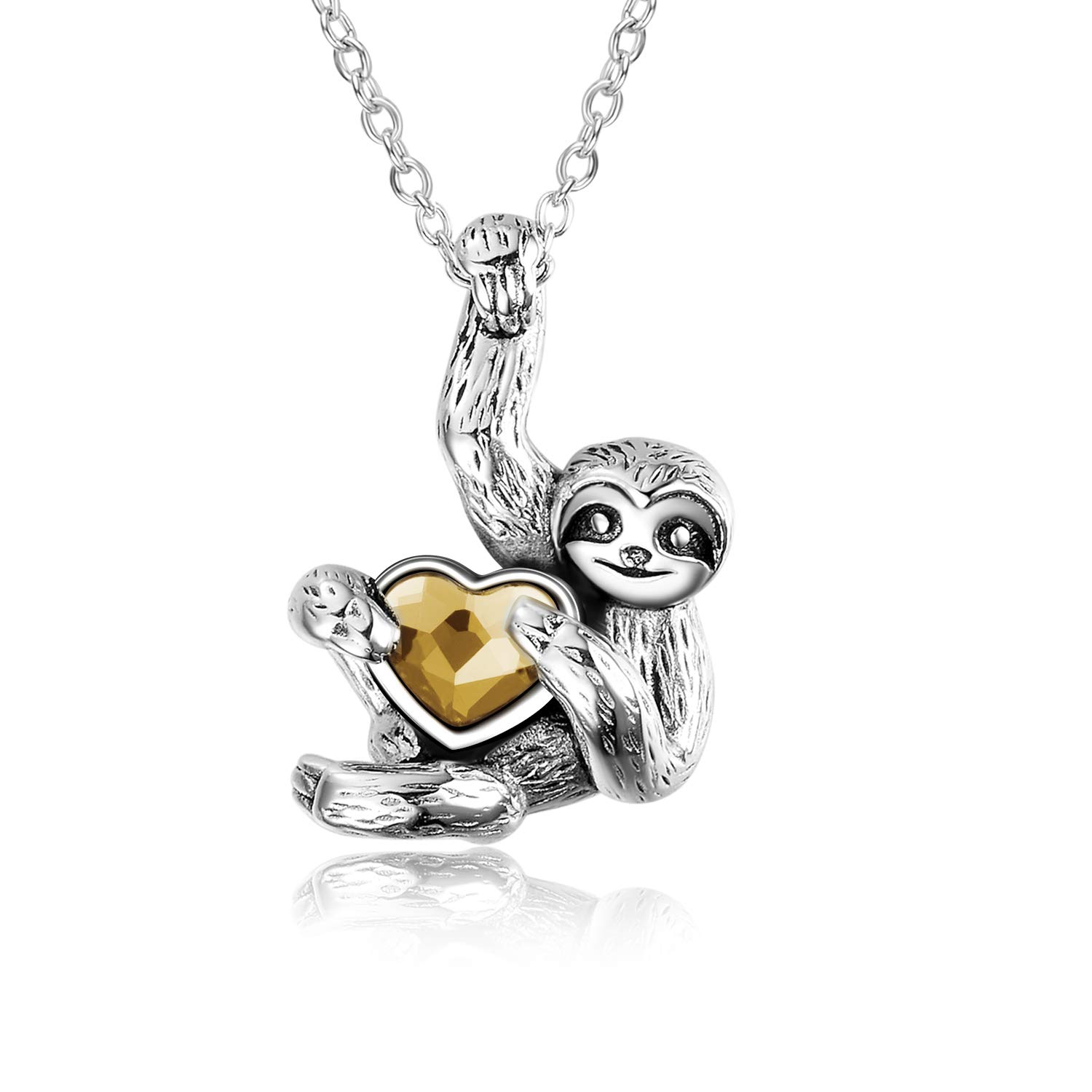 YAFEINI Faultier Geschenke 925 Sterling Silber Faultier Kette Halskette Faultier Schmuck für Damen,Männer