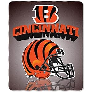 NFL Cincinnati Bengals Gridiron Fleece Throw, 50-inches x 60-inches