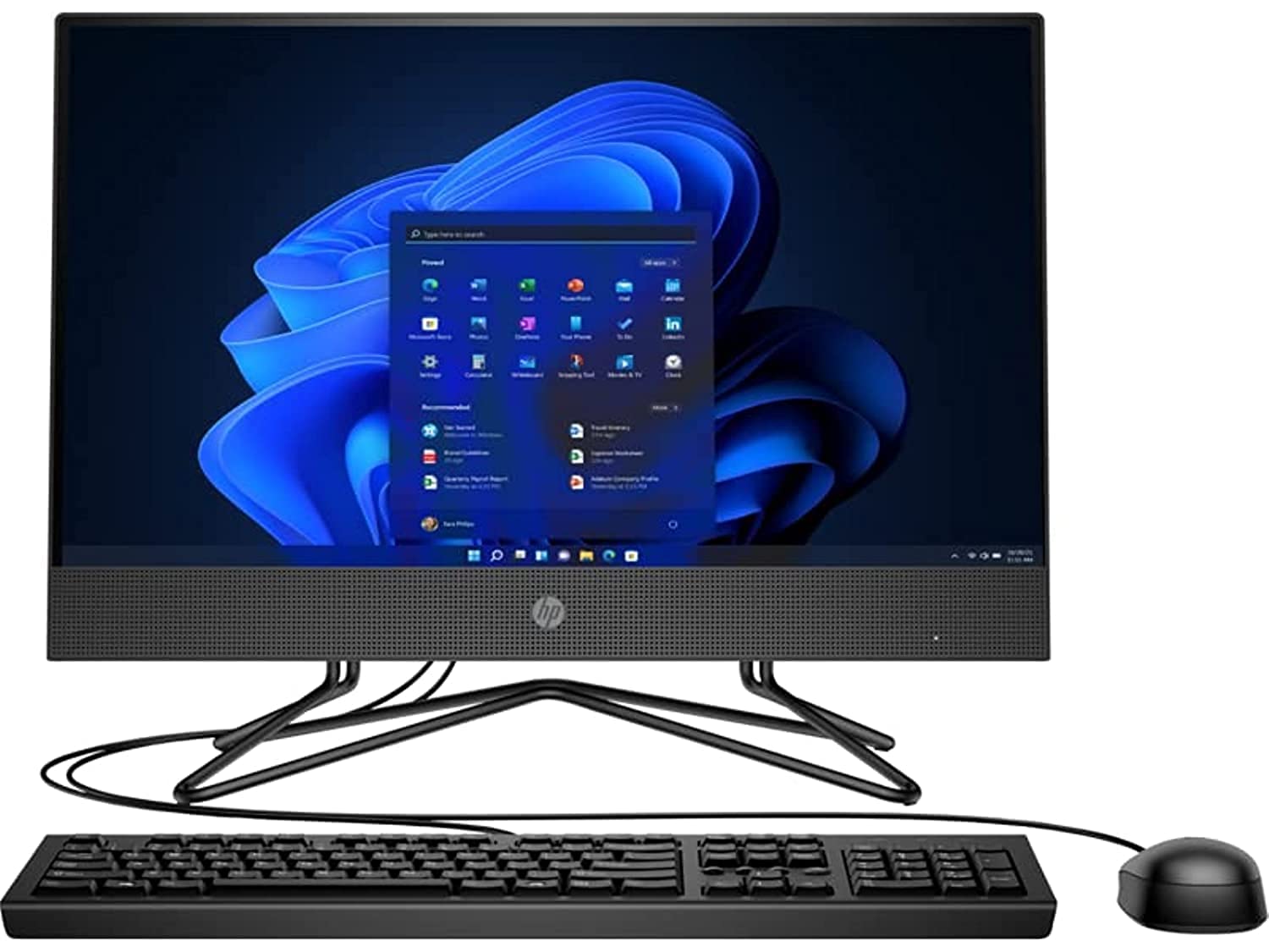 HP200 G4 All-in-One PC 21.5" FHD IPS, Intel Core i5-10210U 10th Gen, 8GB RAM, 256GB SSD,Intel UHD Graphics, FreeDOS, AR-EN Keyboard, Black - 295D8EA, Standard