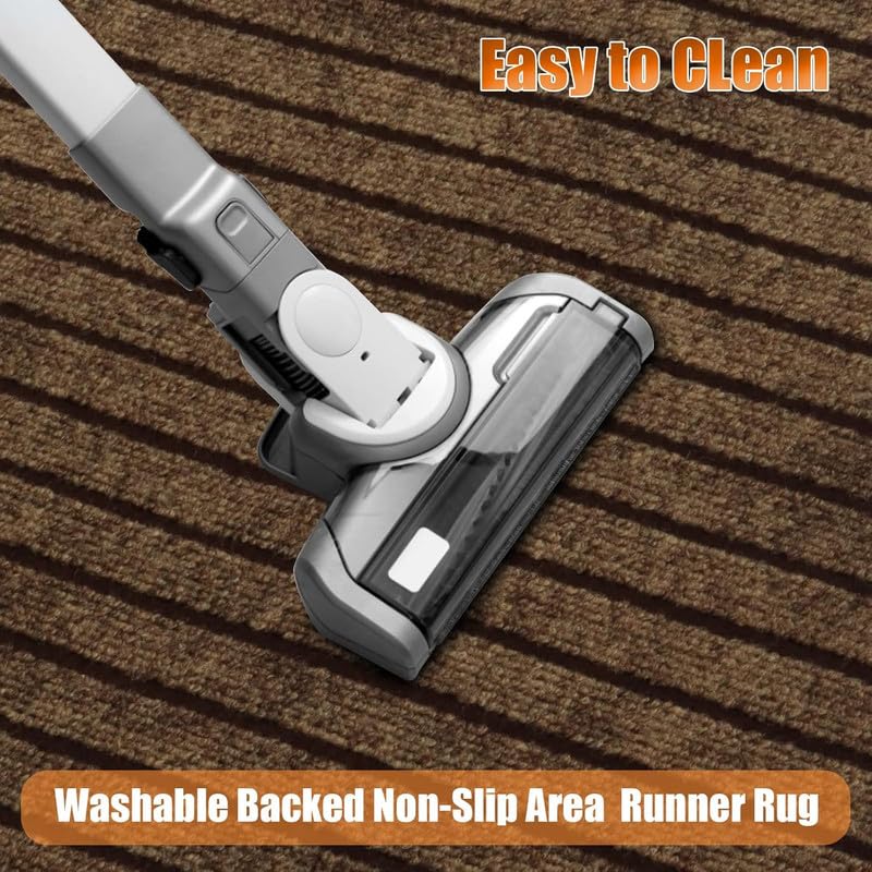 Image of TIB Anti-Slip Door Mat with PVC Rubber Backing, Water & Stain Resistant Striped Floor Mat for Home Entrance, Bathroom & Kitchen, Durable Non-Woven Surface,Easy Clean Doormat,4x6ft,Brown