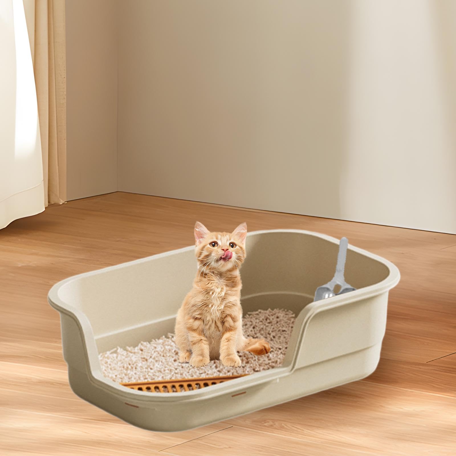 Amazon | Sdlnklm 猫トイレ 低入口設計 猫用トイレ オープントップ 猫