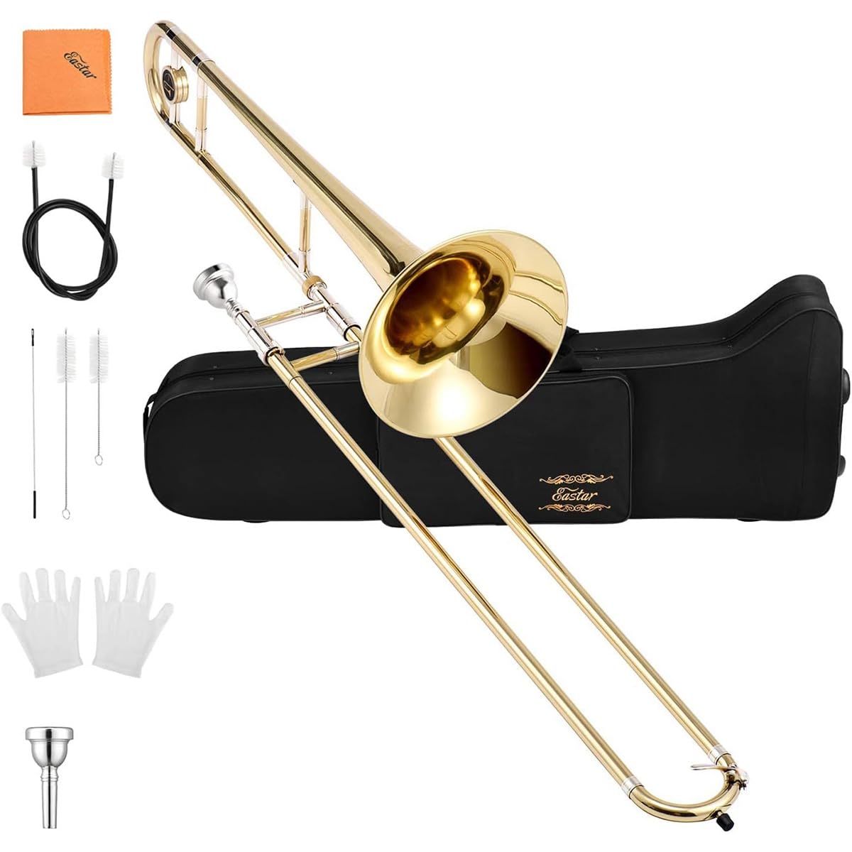 Eastar トロンボーン テナーTrombone ゴールドラッカー ケース付 Amazon | Eastar ETB-330 Gold Standard Student Bb Tenor Trombone
