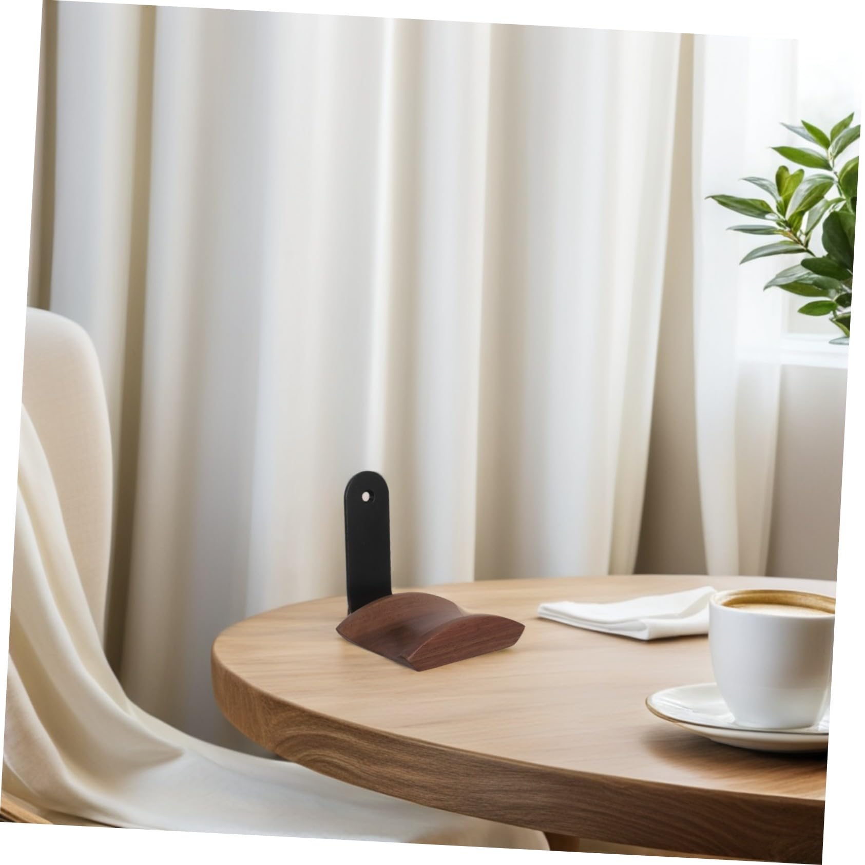 Hemobllo Soporte de Pared para Auriculares Madera Nogal Gancho Resistente Montaje Fácil para Oficina y Gaming