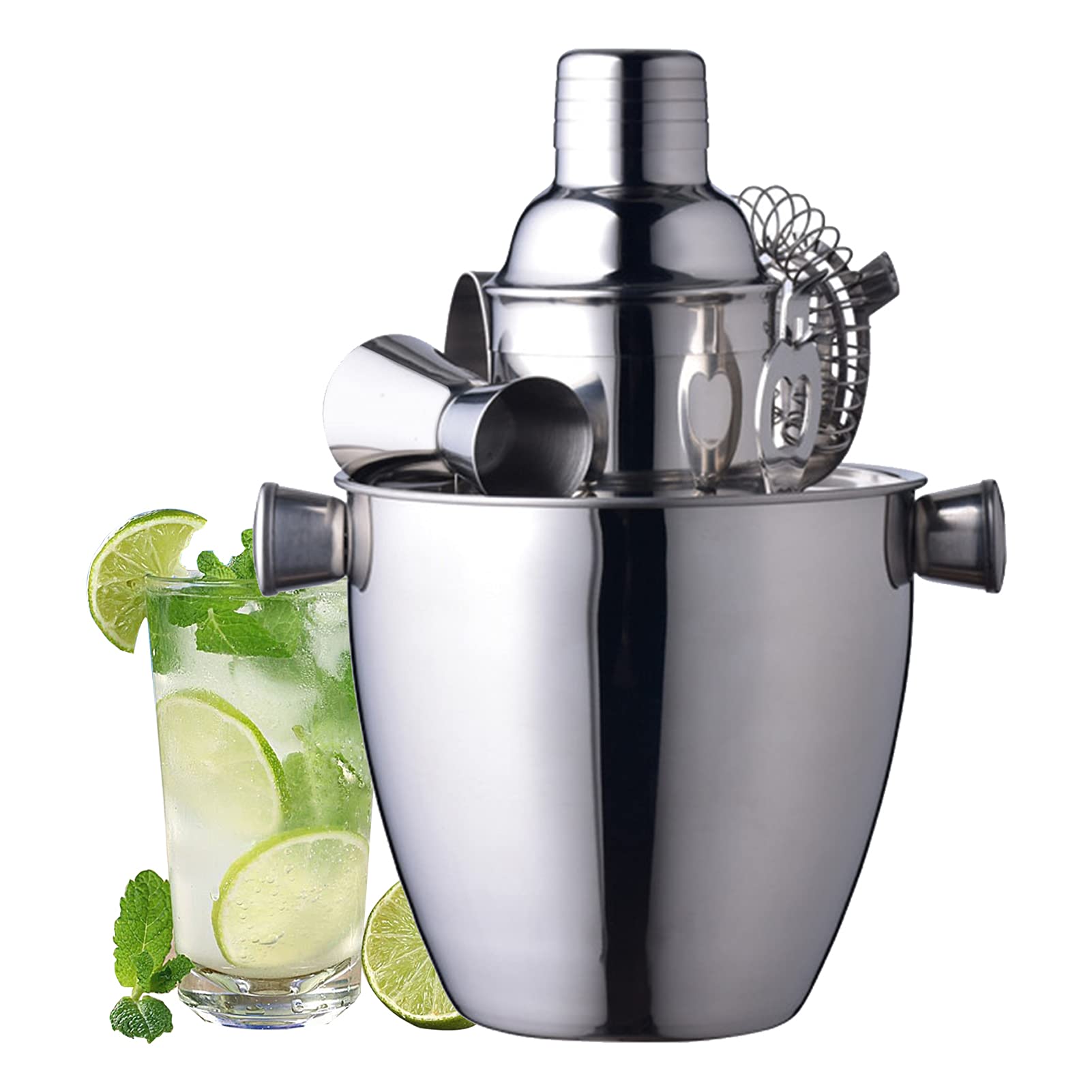 Buy Cocktail Shaker Set, 6Piece Stainless Steel Professional