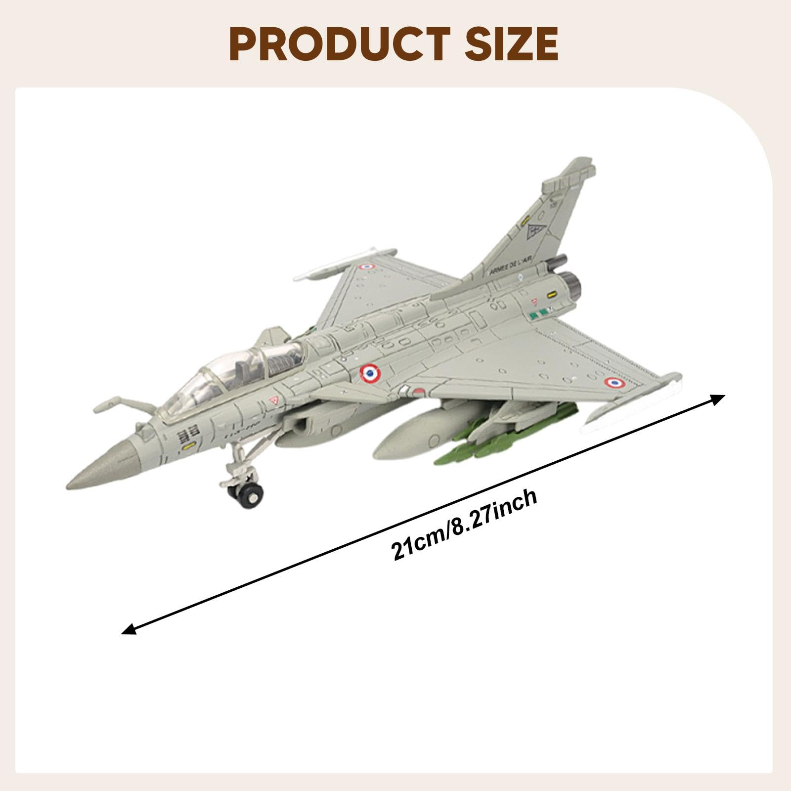 Menolana 1:72 French Fighter Jet Model Plane DIY Assembly Airplane Toy Attack Fighter Model for Cafes Livingroom Office Tabletop Decor — view 4