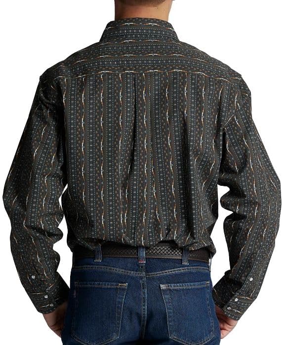 Justin HJ-1508 HJ Sons Two Pocket Shirt - Men's Western-Style Long Sleeve, Snap Closure, Wrinkle-Free