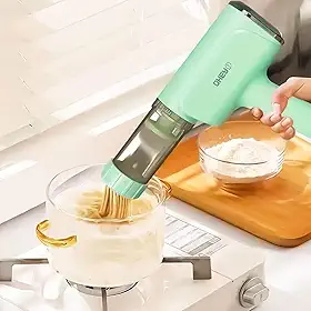 Máquina Elétrica para Fazer Macarrão, Aço Inox 304, Portátil, Recarregável, 5 Moldes, 40W, 200g Capacidade, Máquina de Massas Elétrica Compacta e Prática (Verde)