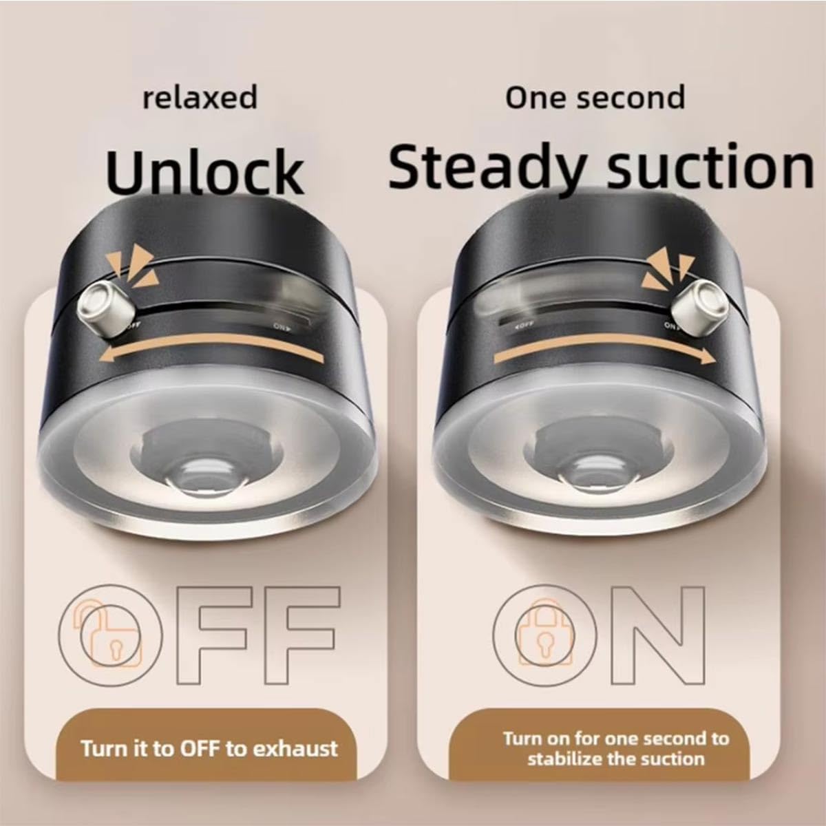 Oudvaker Soporte magnético plegable para teléfono al vacío, soporte de succión eléctrica de 360°, soporte giratorio de doble cara para coche, espejo, gimnasio, cocina, soporte portátil manos libres