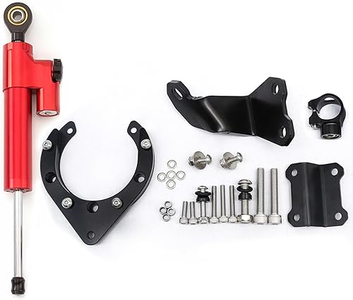 Kit de soporte de montaje estabilizador de aluminio CNC para motocicleta para Yamaha MT07 FZ07 2020 2021 2022 2023 (rojo + negro)