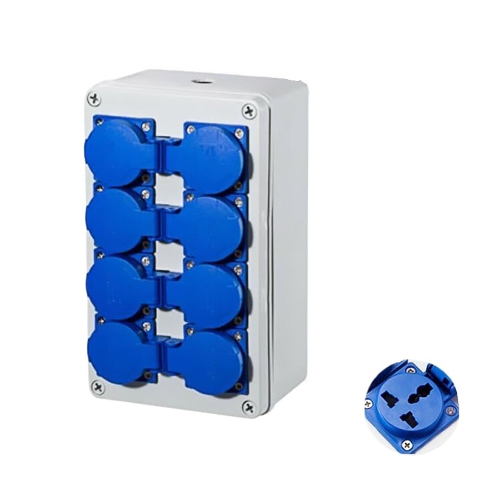 Wtukmo Outdoor rainwater Socket Three Holes 220V/ 10A Home Wall Mounted Multi-Function Outdoor Socket Box Electric car Charging(EU Socket,8K)