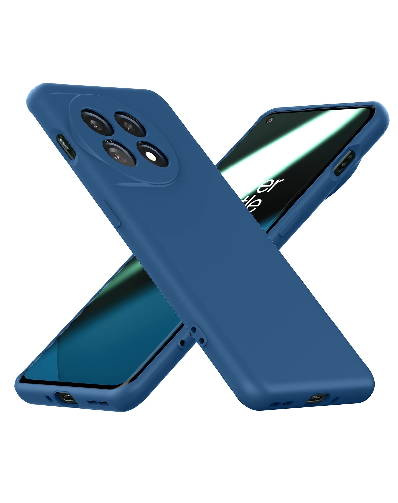 Case for OnePlus 11, Liquid Gel Rubber Bumper Case with Soft Microfiber Lining Cushion Slim Hard Shell Shockproof Protective Cover for OnePlus 11 5G 2023 (Blue)