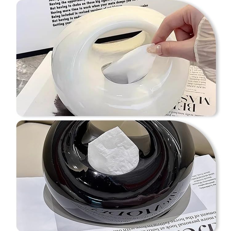 Uchwyt na chusteczki, Ceramiczne pudełko na papier do salonu, stolik kawowy, herbaty, chusteczki(Brown)