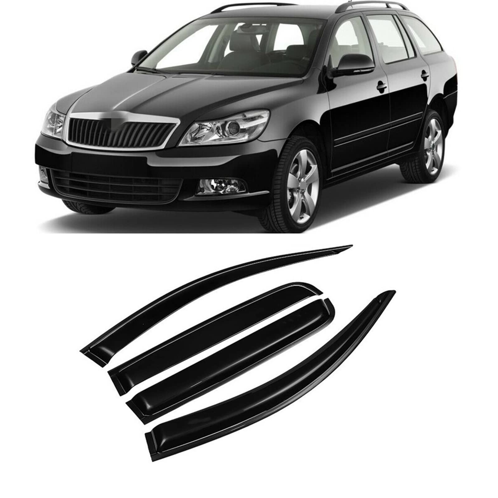 SHENYI for SKODAS Oc-ta-via 2007 2008 2009 2010 2011 2012 2013 2014 Side Window Deflectors Vent Shade Sun Rain Guard Auto Awnings Shelters