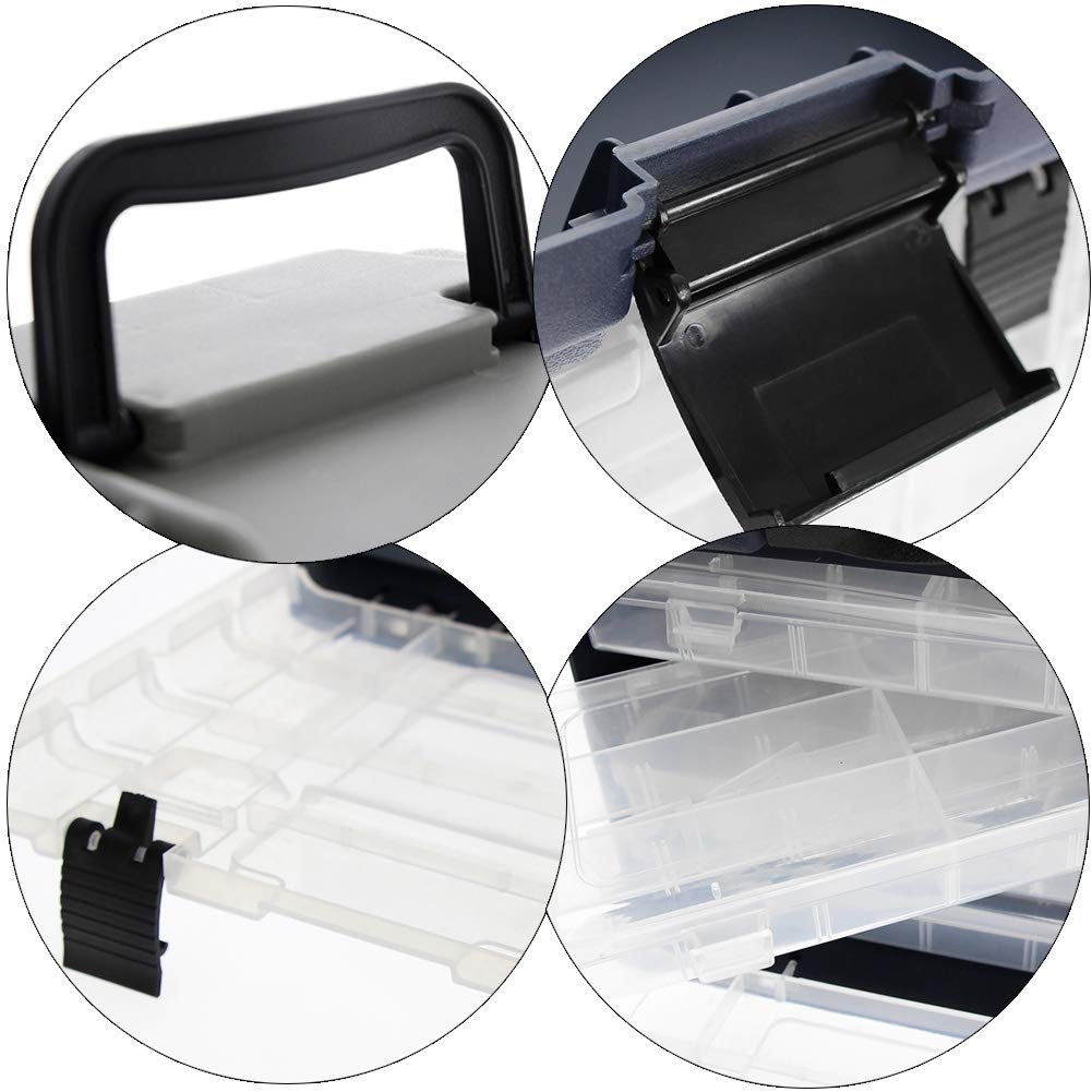 Croch Caja de Pesca con 4 Compartimentos Ajustables para Accesorios de Pesca