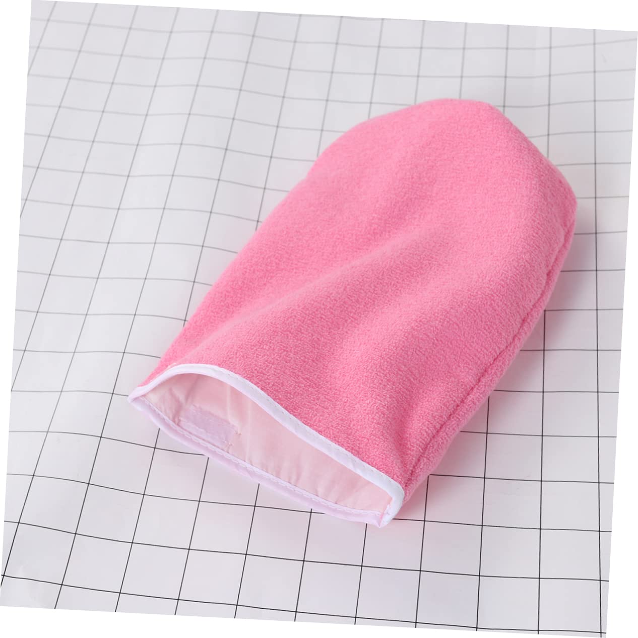 Ipetboom 2 Pairs Cloth Depilatory Gloves Foot Covers for Paraffin Wax Machine Beauty Care Mitts Booties Heat Retaining Washable Snap Closure Pink