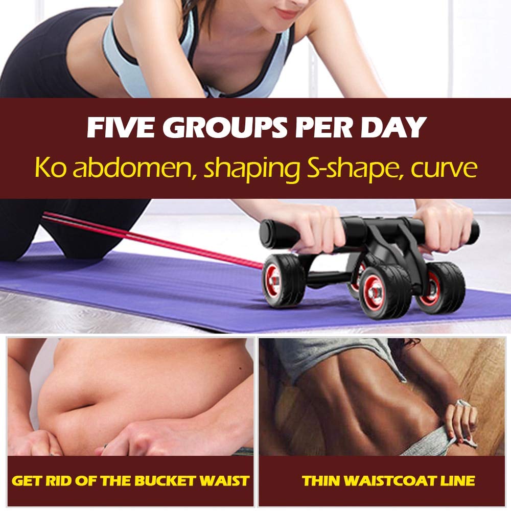 BAJIE Ruota addominale Fitness Addominale Ruota Ab Roller Muscle Trainer Tenere in Forma Ruote Per Vita Gamba Esercizio Casa Palestra Attrezzatura Allenamento