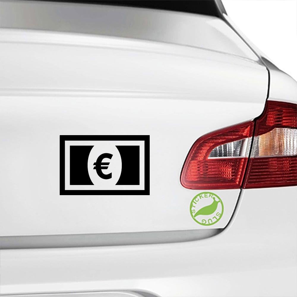 Euro Dollar Bill Decal Sticker (black, 5 inch) Black
