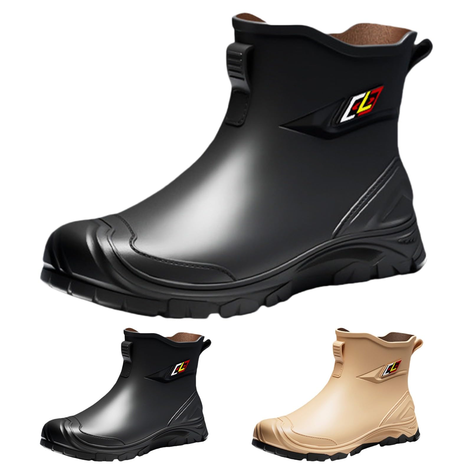 Botas de lluvia para hombre, botas de lluvia, zapatos de goma, impermeables, botines de tobillo, botas de lluvia, botas de goma para exteriores, botas de jardín, botas de goma antideslizantes