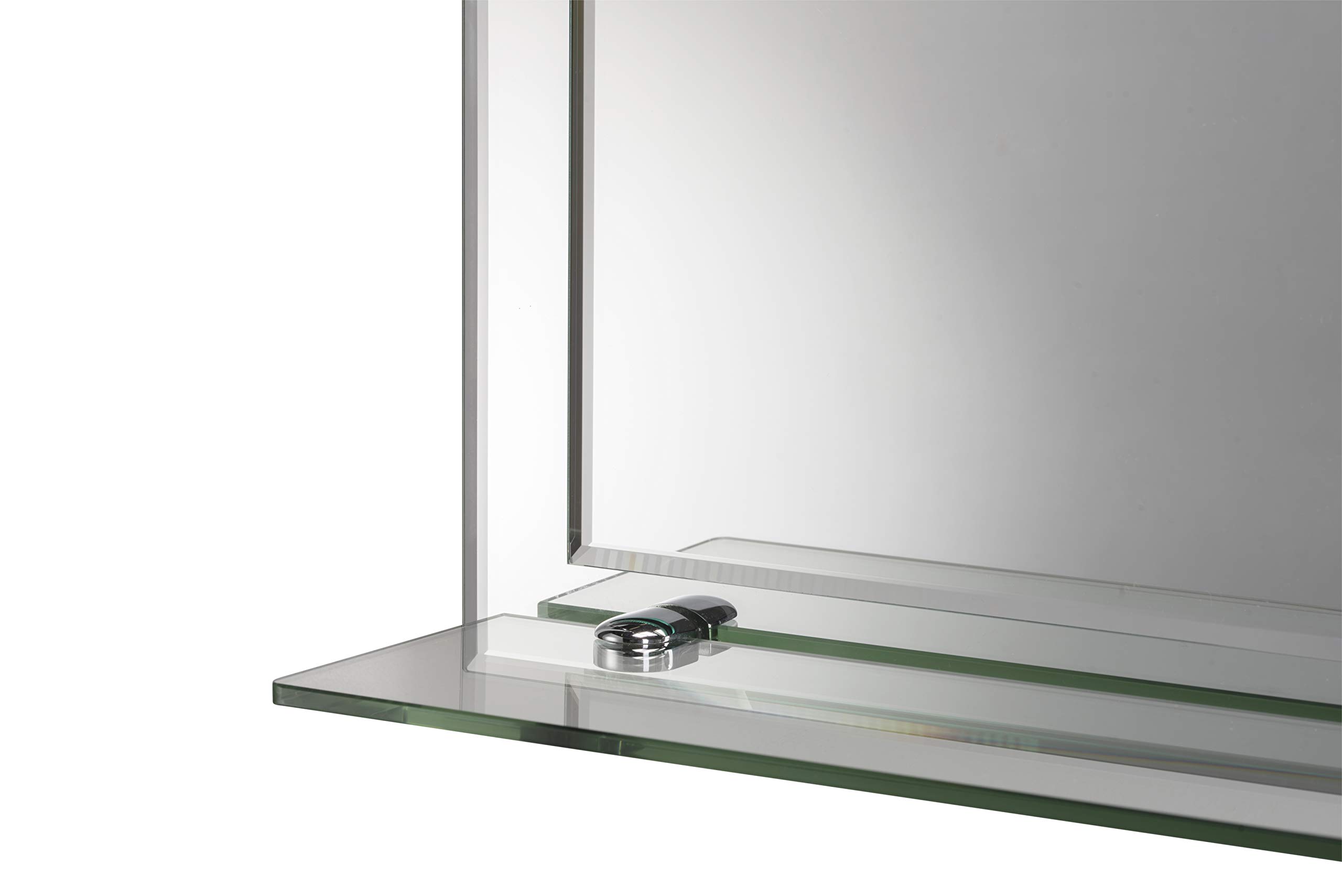 Croydex Rydal Rectangular Mirror with Shelf and Hang N Lock Fitting System, 500 x 400 x 120mm