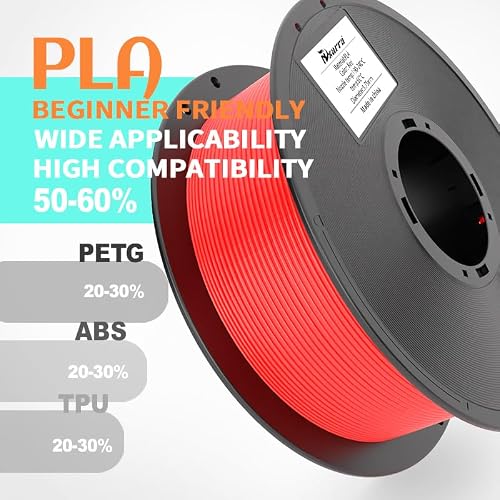 Nizzarra PLA 3D Printing Filament 1.75mm 1KG (2.2lbs) PLA Filament Stronger Toughness 3D Filament for Printer Dimensional Accuracy +/- 0.02 mm Fits Most FDM 3D Printer, Black — view 2