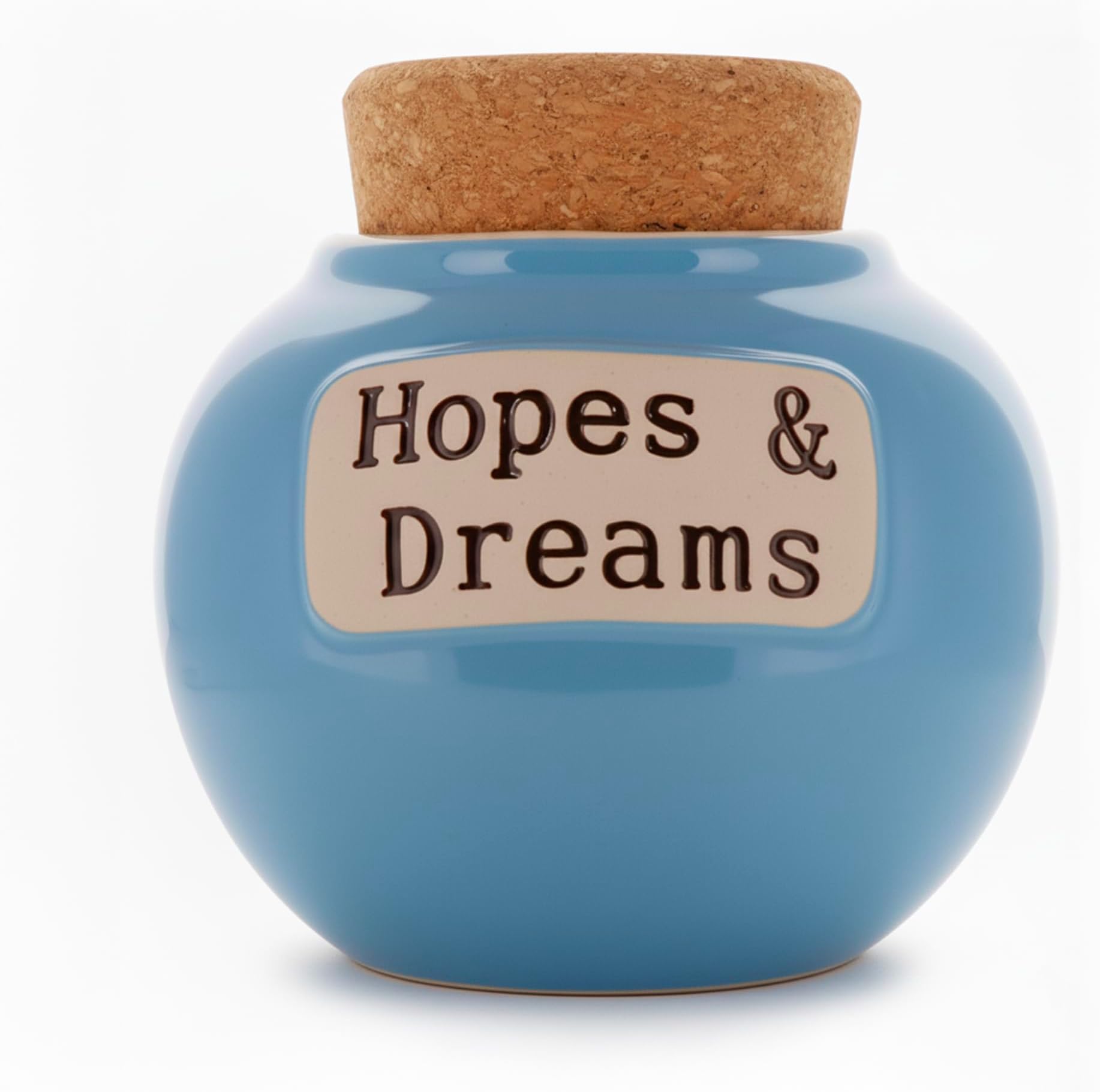 Cottage Creek Piggy Bank, Hopes And Dreams Coin Bank, Round Ceramic Hopes And Dreams Candy Jar, Hopes Jar Dreams Jar [Blue]