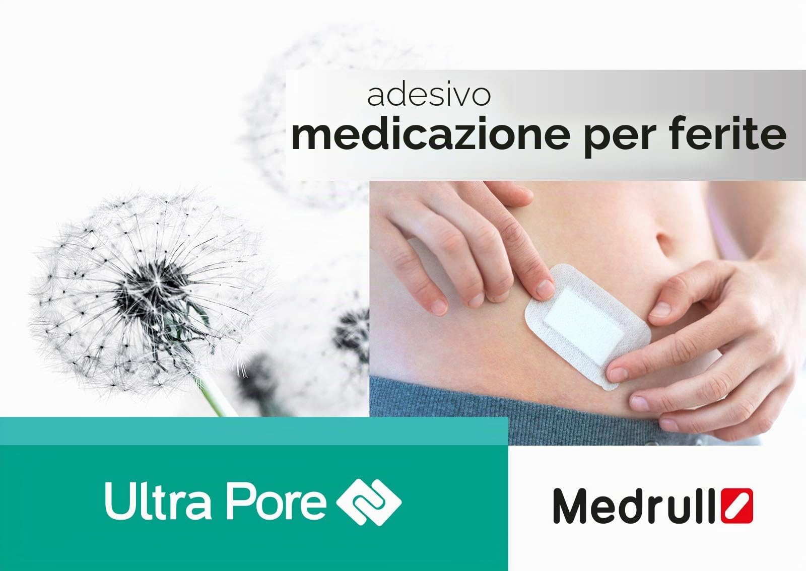 Medrull Ultra Pore Oculare Sterile Cerotto Adesivo Per Medicazione Per La Cura Degli Occhi 50 Pezzi - 180 Gr
