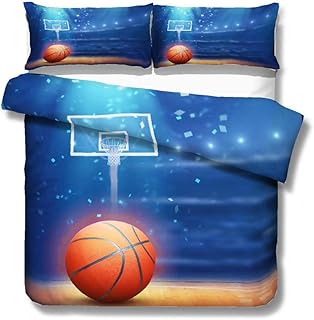 3D Bedding Set Kids Basketball Full King Size Duvet Cover Set Pillowcase Bedlinen Basketball Bedclothes Twin Queen Quilt Cover (1,US Twin) (1,US Twin)