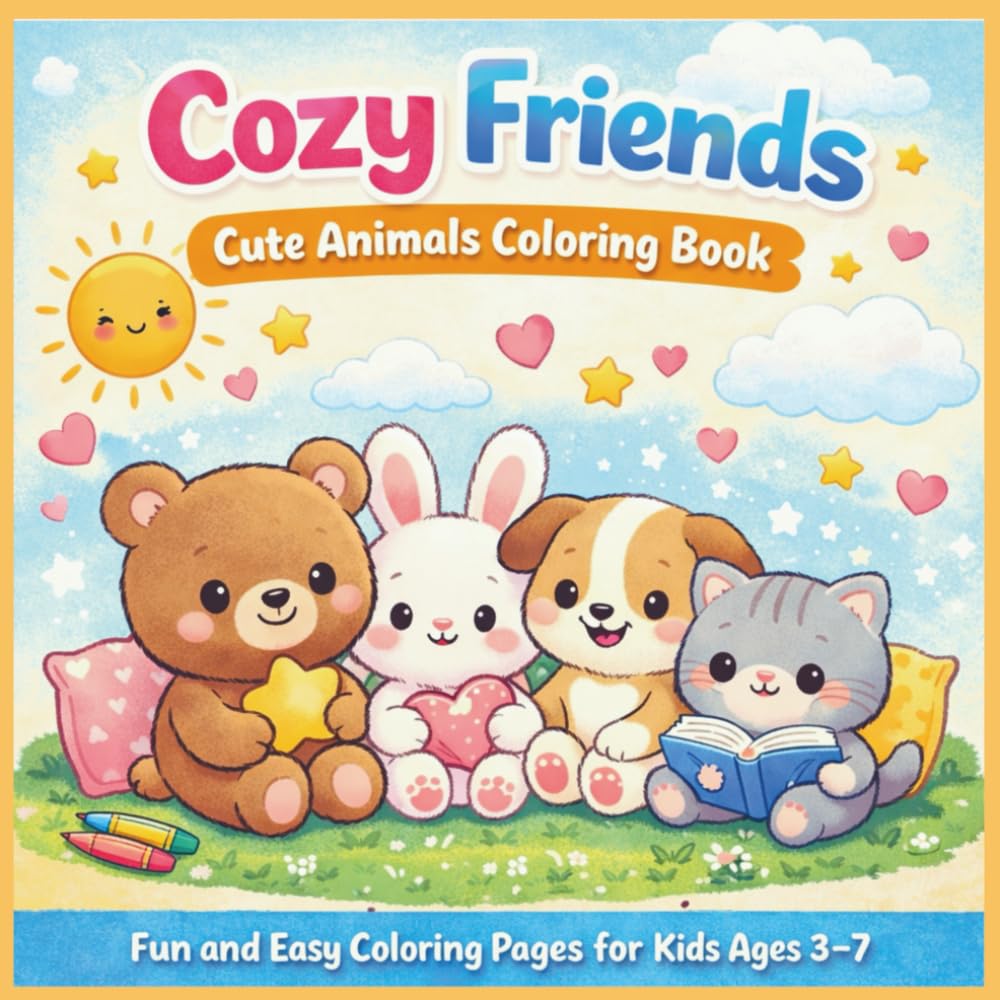 Cozy Friends: Cute Animals Coloring Book