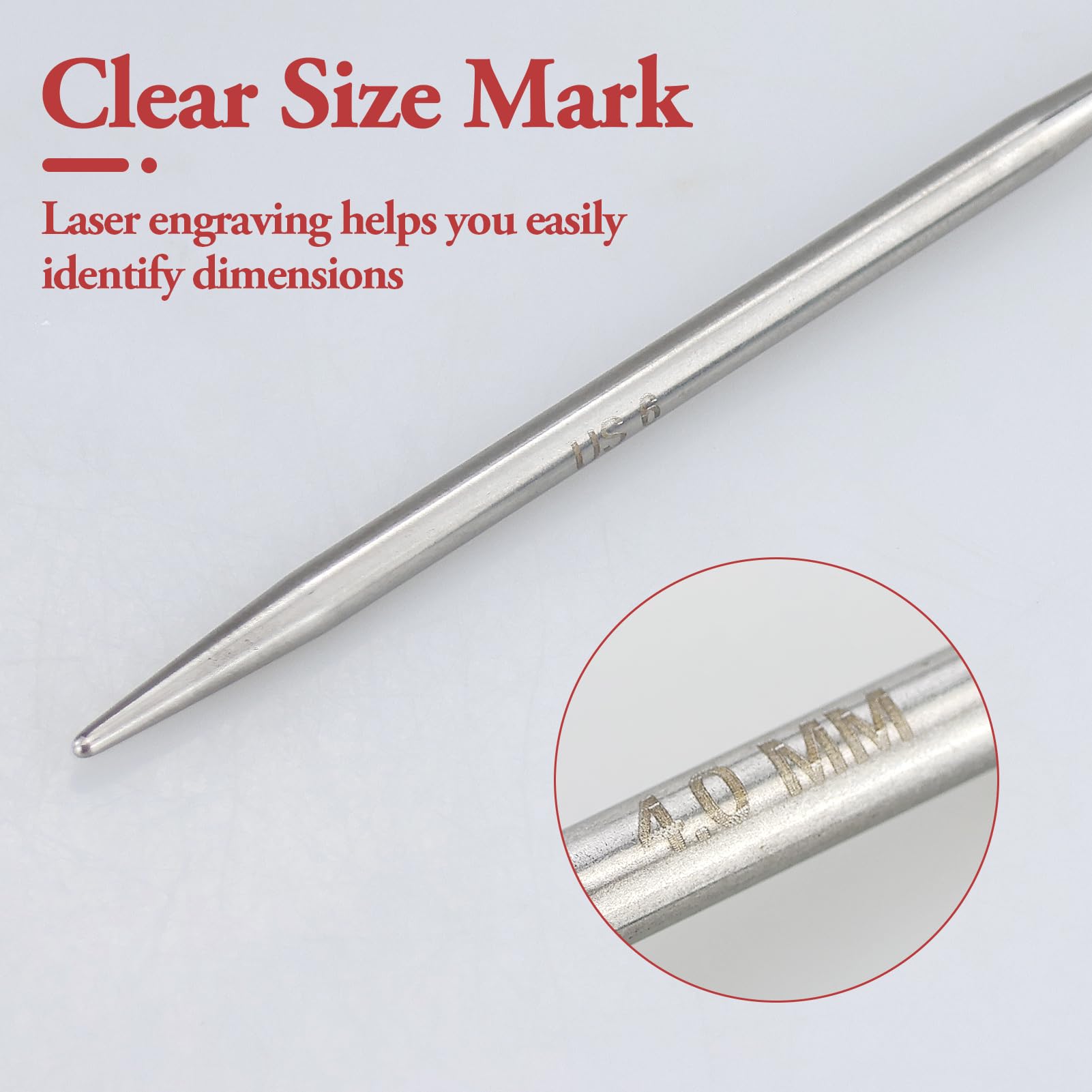 Aiguilles À Tricoter Circulaires 80 Cm Avec Corde Métallique 4 Mm (K-826-4)[p2069