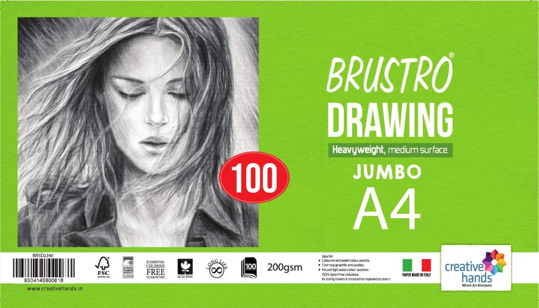 Brustro Artists Drawing Paper 200gsm Jumbo - A4 (100 Sheets)
