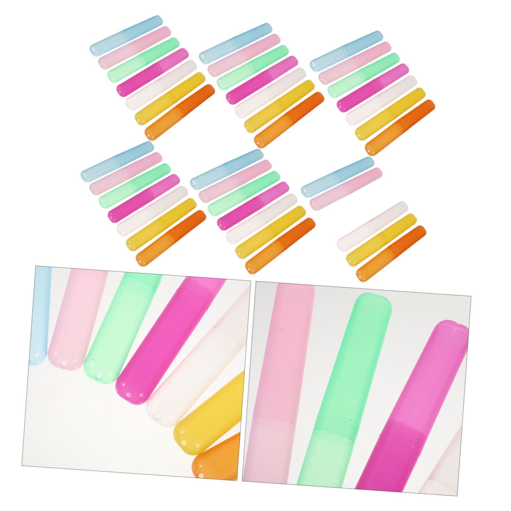 BESTYASH 40 Pezzi Custodia Per Spazzolini Da Denti in Resistente Organizer Portatile Per Dentifricio e Pettine Design Semplice e Brillante Leggero e Compatto Facile Da Aprire e Chiudere