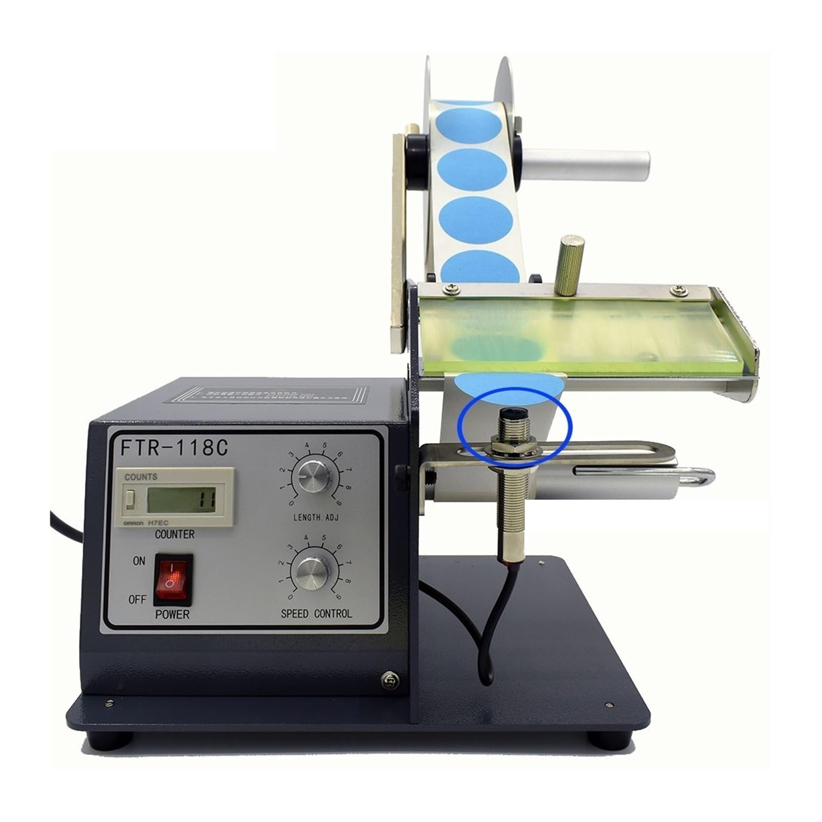 Distributeur automatique d'étiquettes de 120 mm large FTR-118C Machine décapage avec fonction comptage pour le bricolage