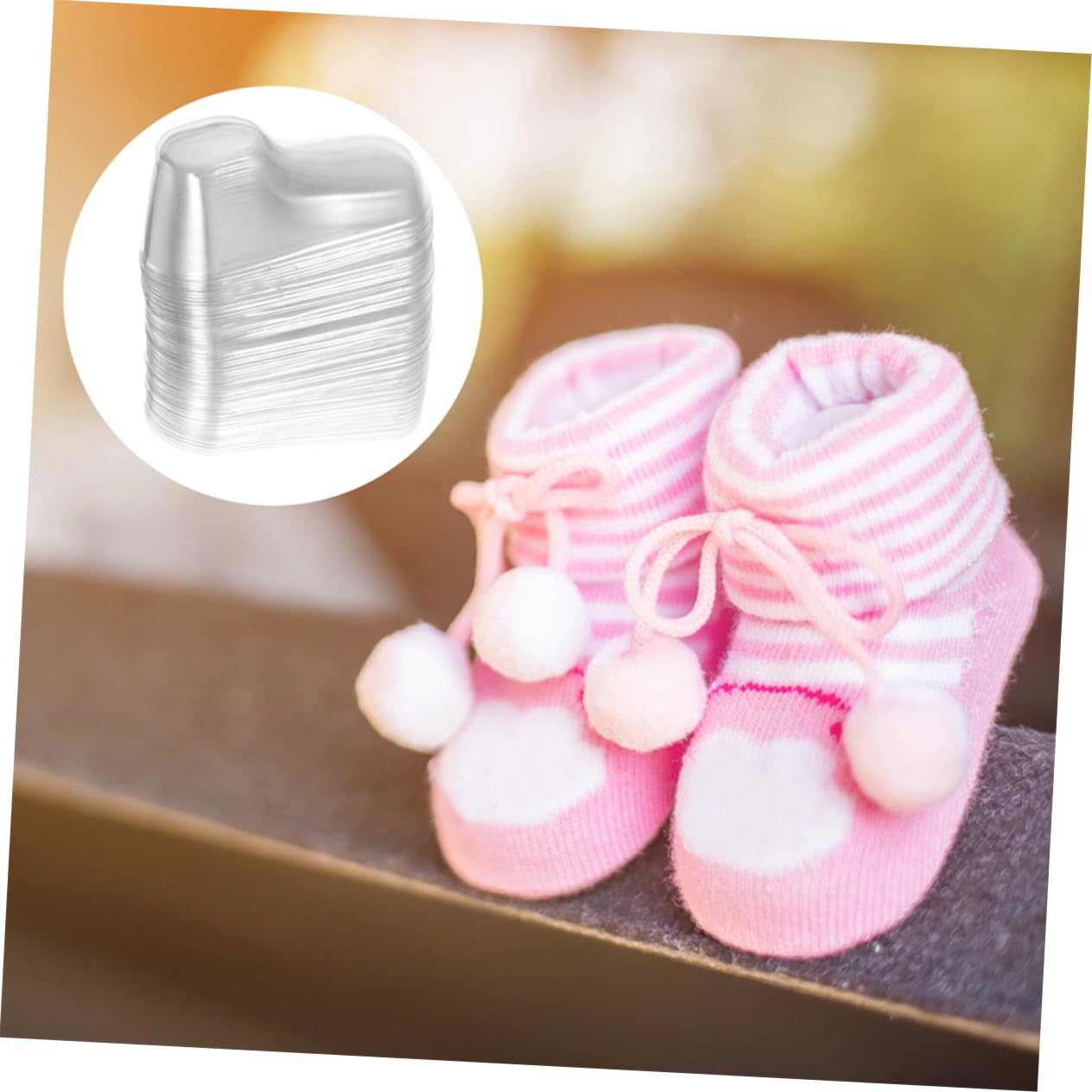 GLEAVI Leather Socks Foot Model Baby Shoe Shaper Boys and Girls Foot Molds Toddler Shoes Display Stands Baby Socks Display Stands Reusable 100pcs Set