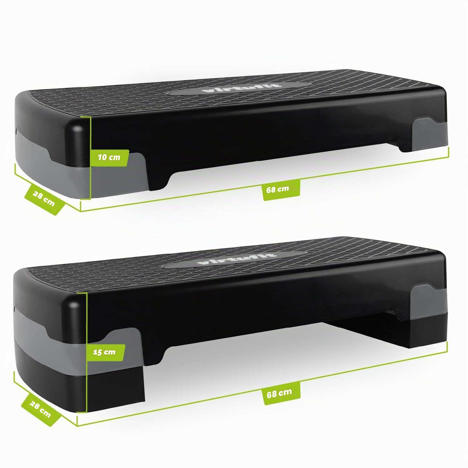 VirtuFit Essential Aerobic Fitness Planche à stepper réglable en hauteur et antidérapante pour aérobic, gymnastique et fitness