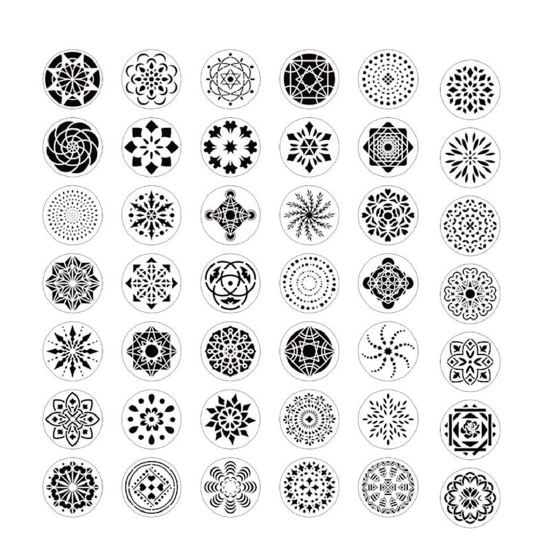 Amazon.co.jp: Rolin Roly 花柄 曼荼羅 丸形 マンダラ 製図用