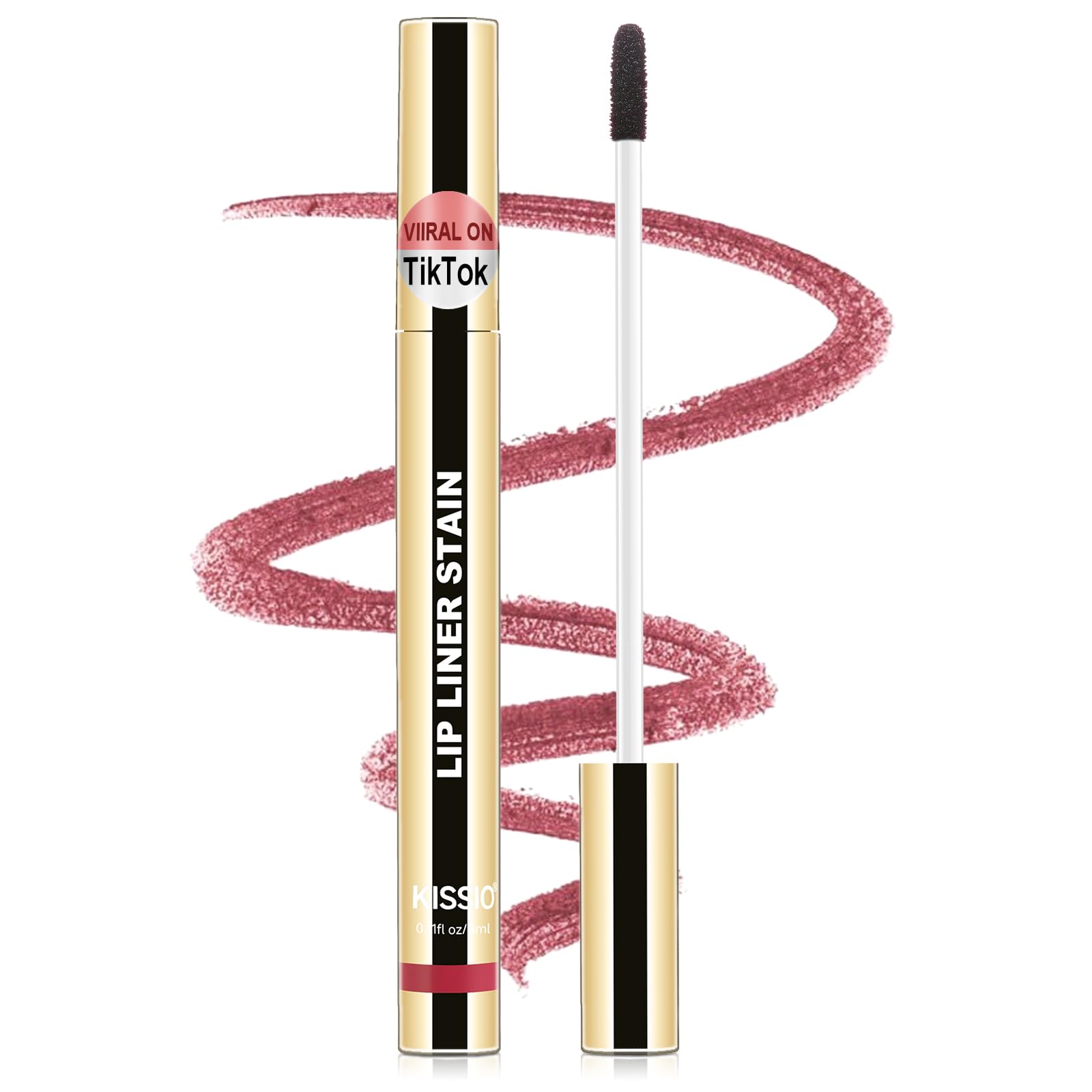 KISSIO Lip Liner Stain,Peel Off Lip Liner,Transfer Proof,Long Lasting and Waterproof,Lip Tint Tattoo,Natural Makeup Stain,Matte Finish,Coral red