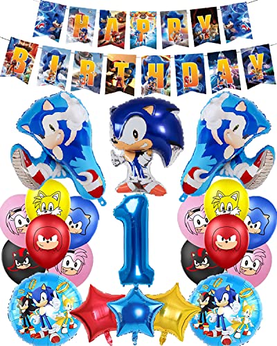 Decorazioni per feste Sonic,1 Anno Compleanno