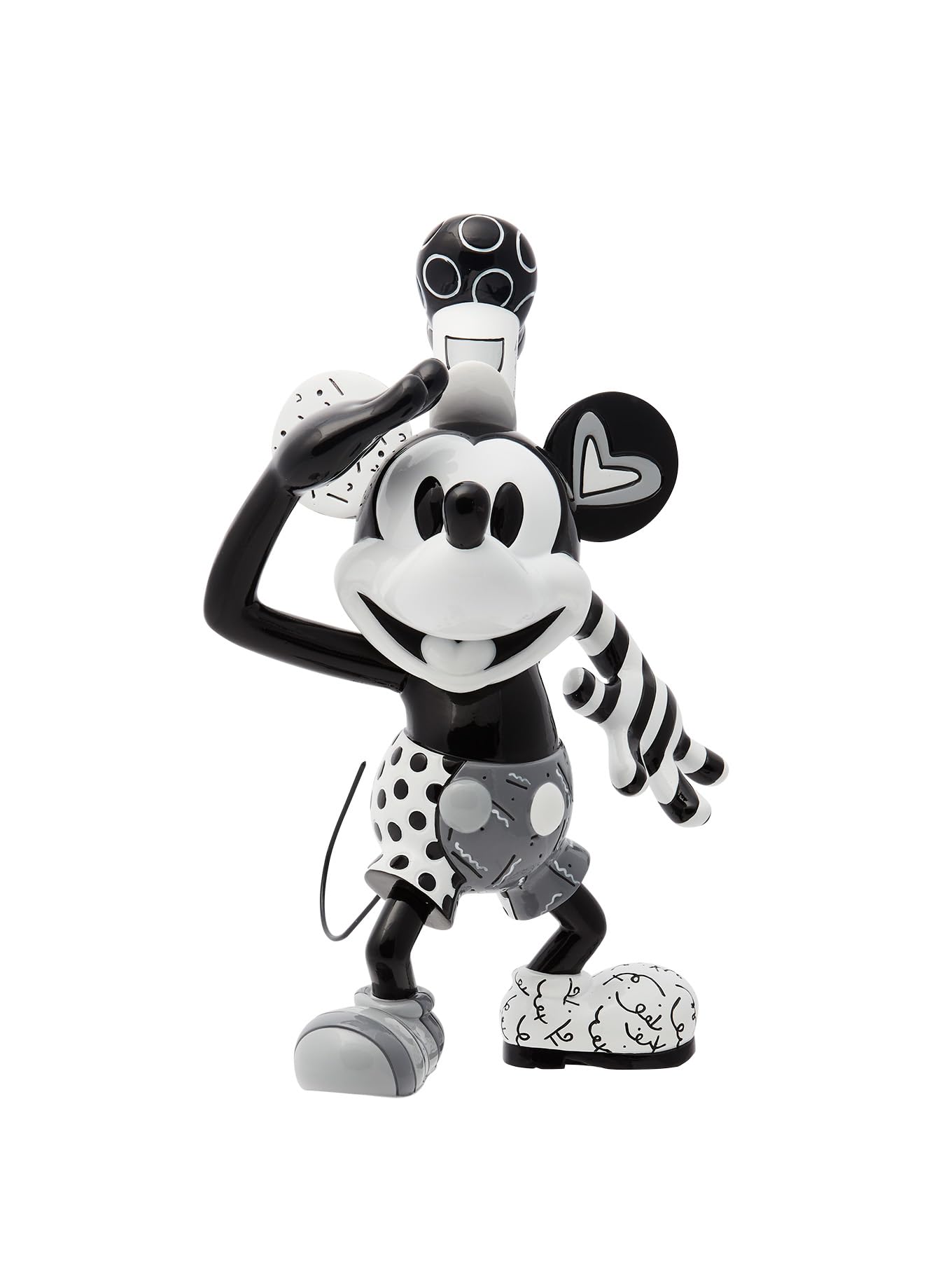 Enesco Disney Britto Steamboat Willie with Hand Up Pose Figurine, 9.75 Inch, Multicolor