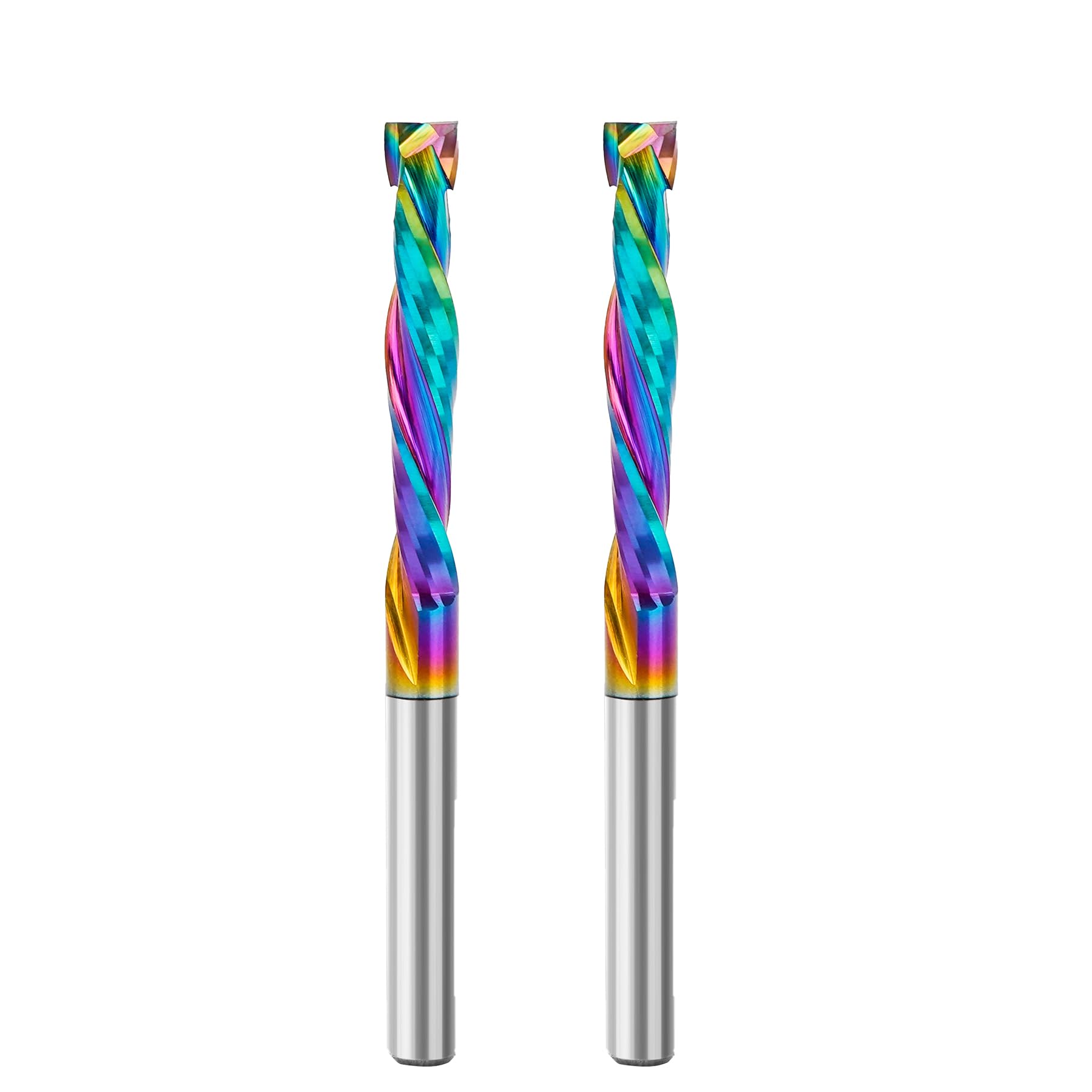 SpeTool 2 Spiralnutfräser 4mm Schnittdurchmesser 25mm Schnittlänge Spiralfräser Nutfräser CNC Fräser VHM Schaftfräser DLC Beschichtung Fräser für Oberfräse Holzfräser Router Bit Langlochfräser Holz