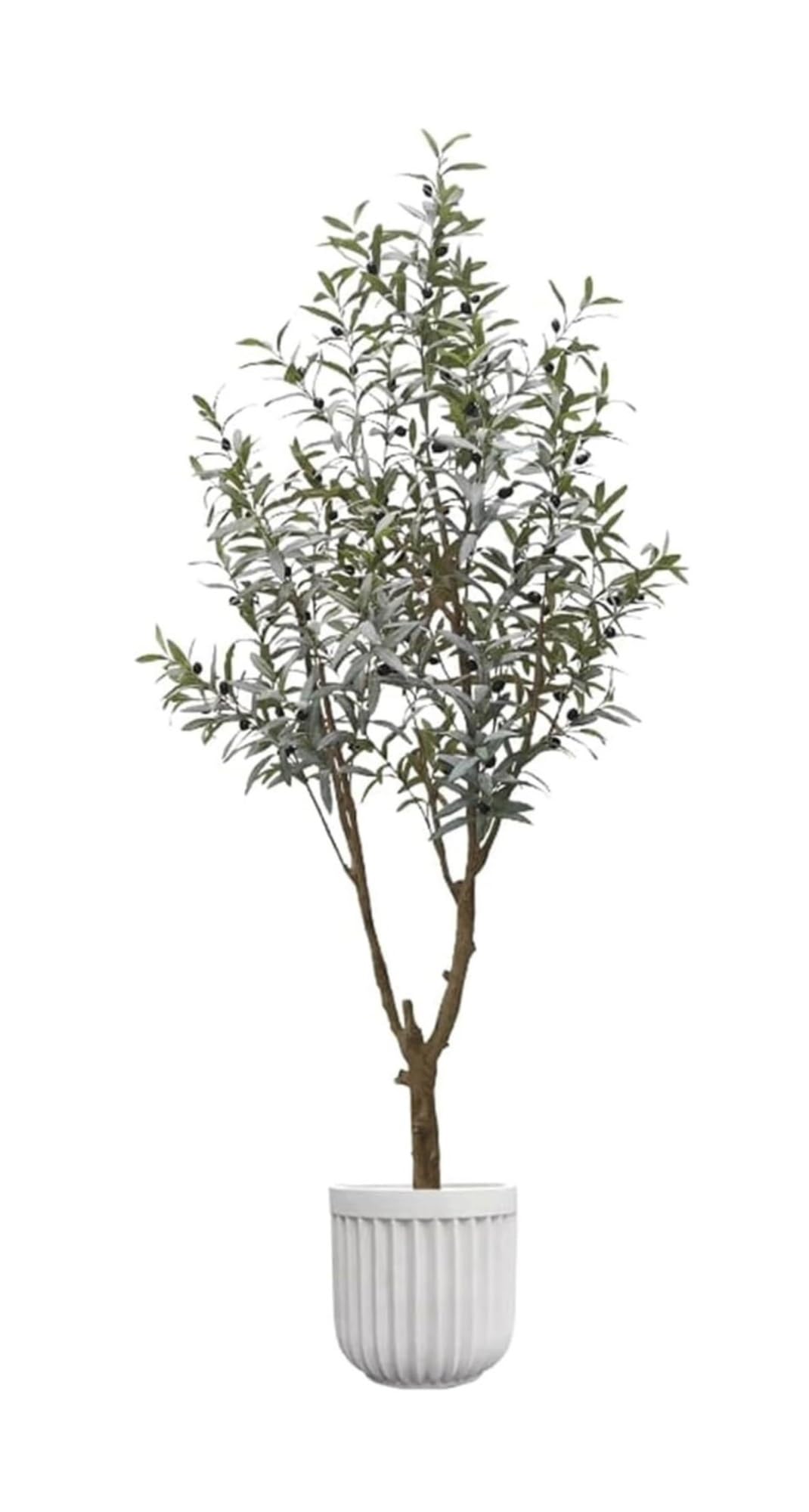 SWENEEN Indoor 4.5Ft Fake Tree Artificial Plant Olive Tree Realistic Simulation Tree In Pot For Living Rooms Home Fake Plants Decor Artificial Tree,