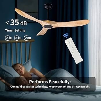 ※限定値下げ！木製52インチシーリングファン リモコン付き Amazon | FOBLKS 52インチ 屋内/屋外 木製シーリングファン 3枚