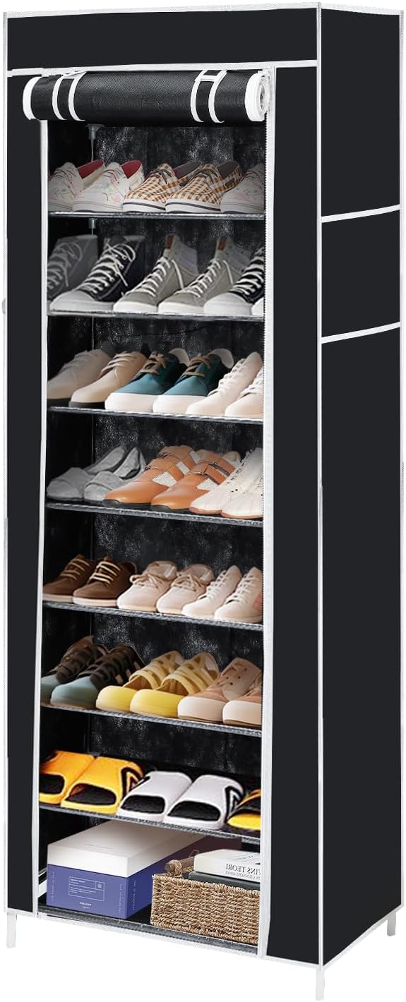 YORKING 10Tier Shoe Rack with Dustproof, Covers Shoe Storage
