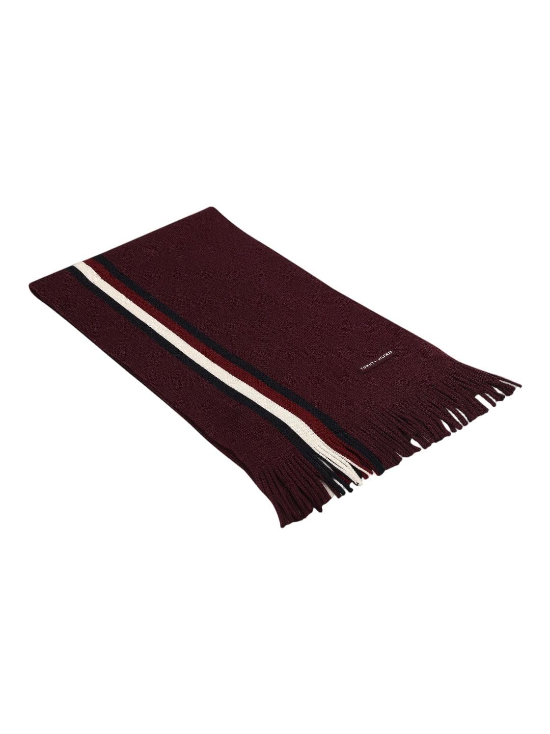 Striped black wool scarf-image-48