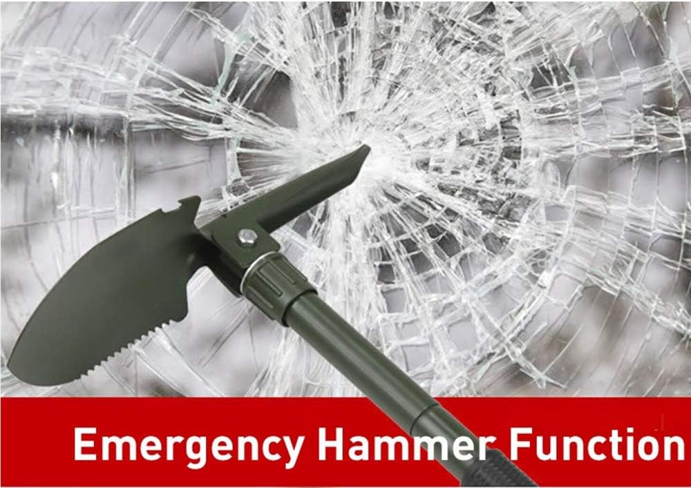 HTTMT- Outdoor Gardening Black Trave Hiking Multi-Functional Military Folding Shovel Survival Spade Emergency [P/N: ET-Shovel001-BK]