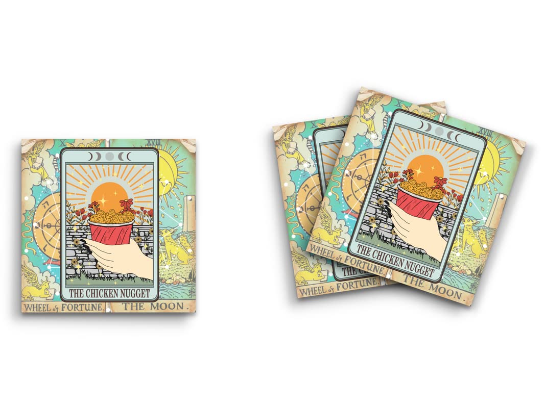 Butler in the Home Sticky Notes 12 Pack 3"x3" 50 Sheet Count Per Pad, The Chicken Nugget Funny Tarot Cards, Cute Funny Memo Note Pads Stationery Journal Planner Paper