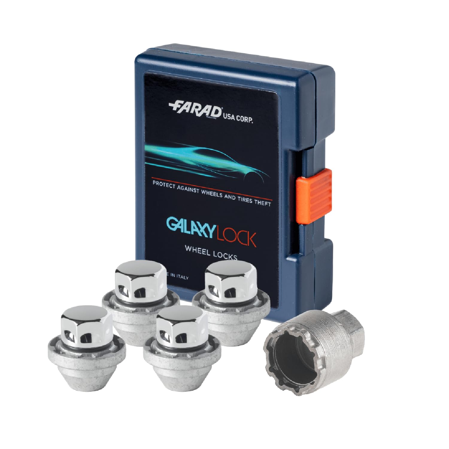 OMAC Wheel Lock Kit for Ford Expedition M14X1.5 Nut Chromed 4Locks & 1Key