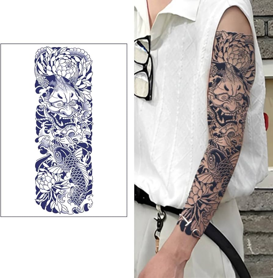 Amazon.co.jp: 2週間で消える タトゥーシール 鯉 ジャグアタトゥー